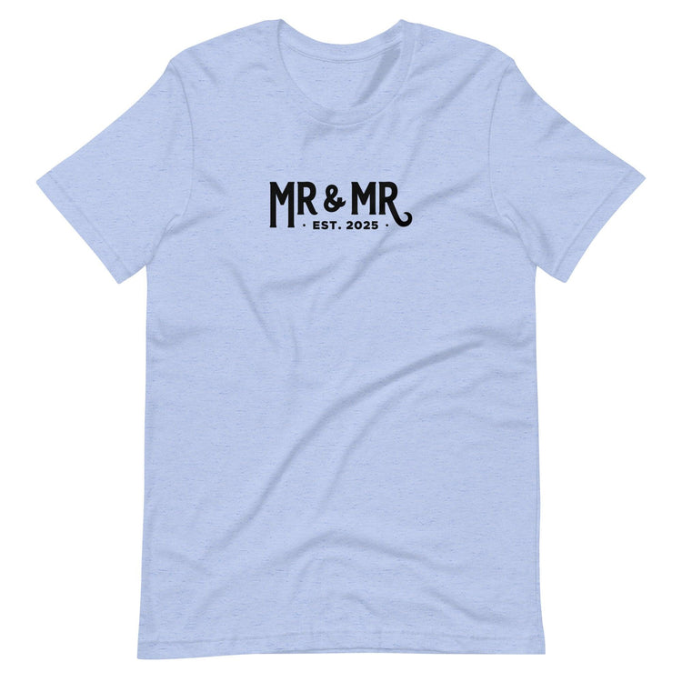 Mr and Mr Established 2025 Unisex t-shirt - Grooms Engagement Gift for Couple - Anniversary by Oaklynn Lane