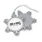 Mr and Mrs Est 2022 First Year Together - Pewter Snowflake Ornament by Oaklynn Lane