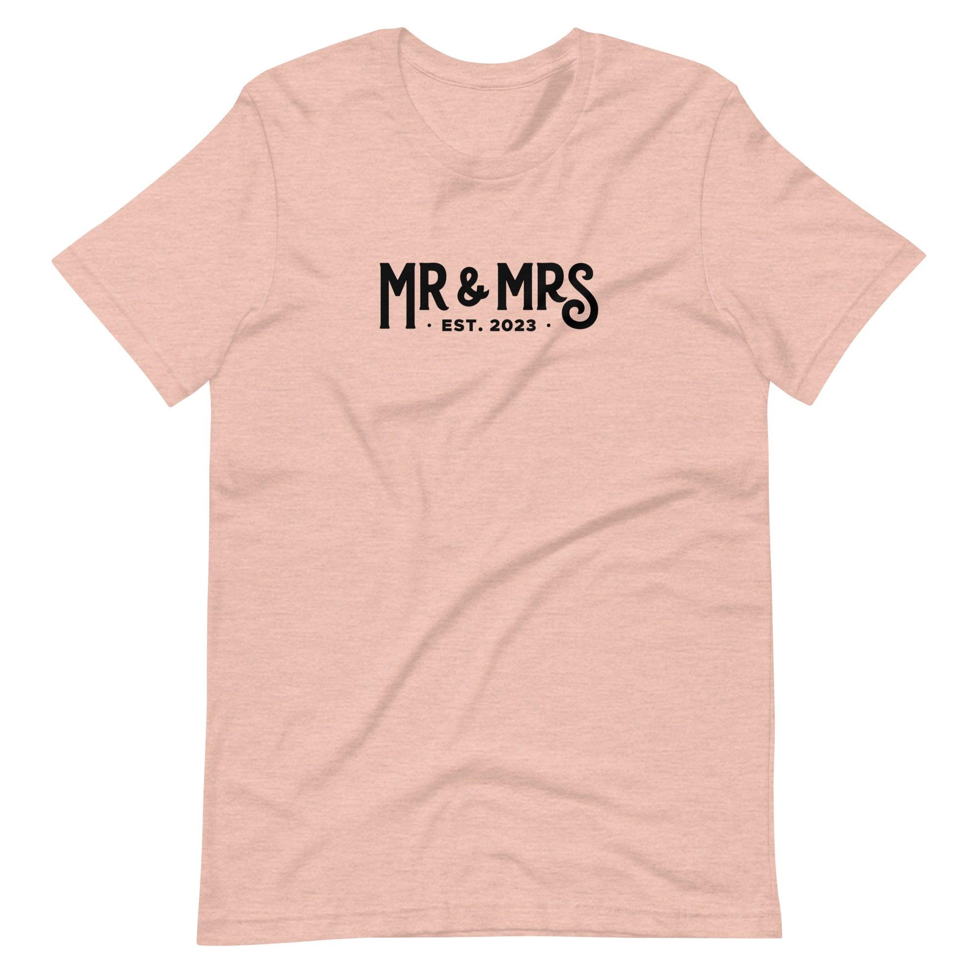 Mr and Mrs Established 2023 Unisex t-shirt - Engagement Gift for