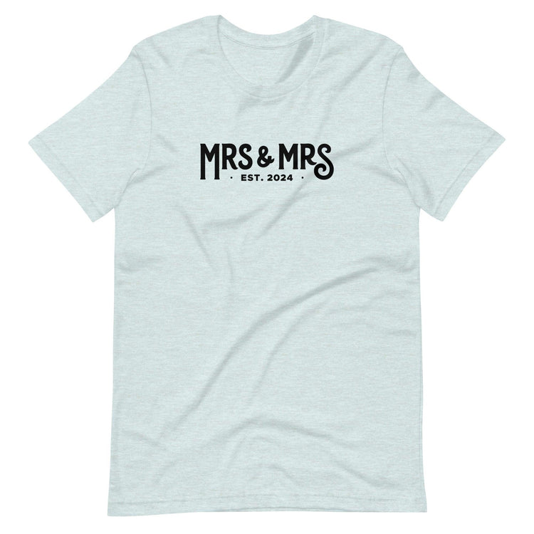 Mrs and Mrs Established 2024 Unisex t-shirt - Engagement Gift for Couple - Anniversary by Oaklynn Lane