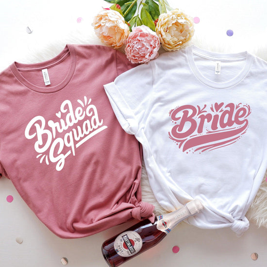Pink Mauve Bridesmaid Bride Squad Short-sleeve Tee S-4x by Oaklynn Lane