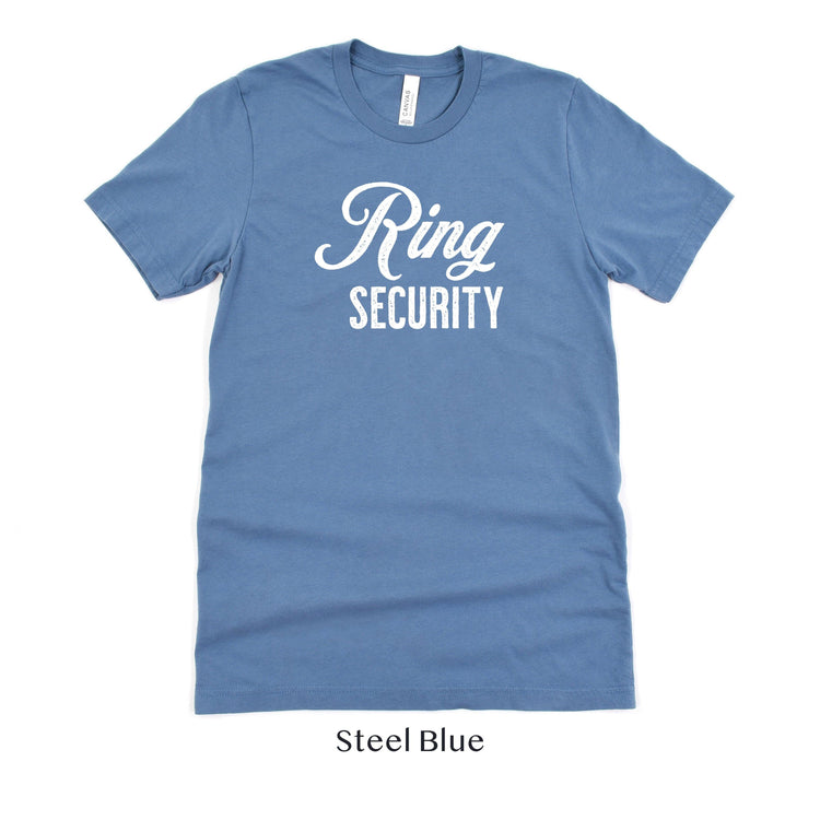 Ring Security - Adult Unisex t-shirt - Adult Ring Bearer Wedding Party Shirt by Oaklynn Lane