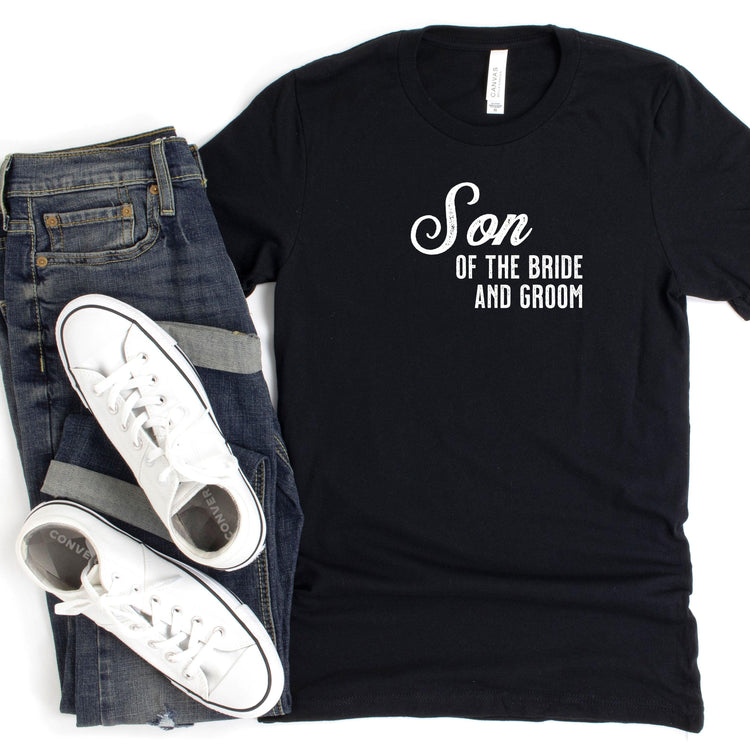 Son of the Bride and Groom - Vintage Romance Wedding Party Unisex t-shirt by Oaklynn Lane