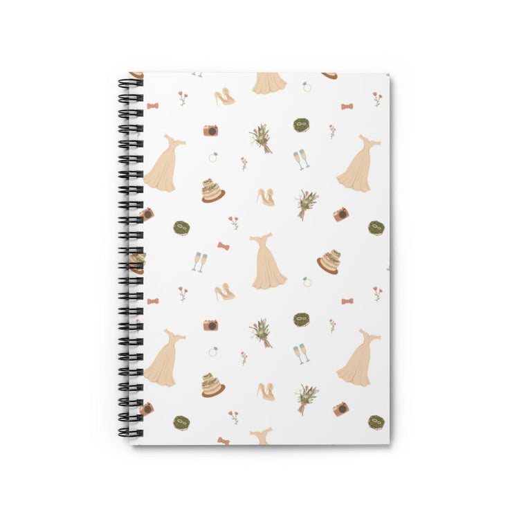 Wedding Icons 5x8 Spiral Notebook - Ruled Line by Oaklynn Lane