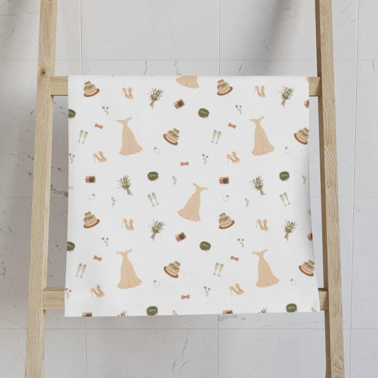 Wedding Icons Hand Towel for Wedding Venue or Wedding Business by Oaklynn Lane