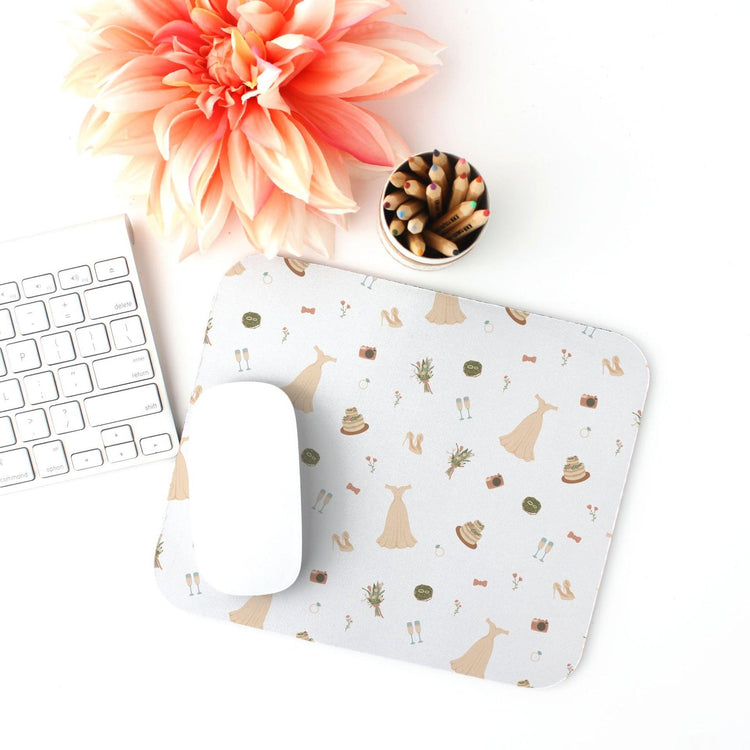 Wedding Icons Mouse Pad (Rectangle) - Office Decor by Oaklynn Lane