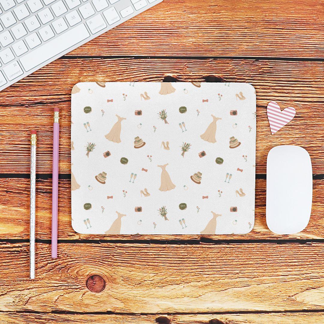 Wedding Icons Mouse Pad (Rectangle) - Office Decor by Oaklynn Lane