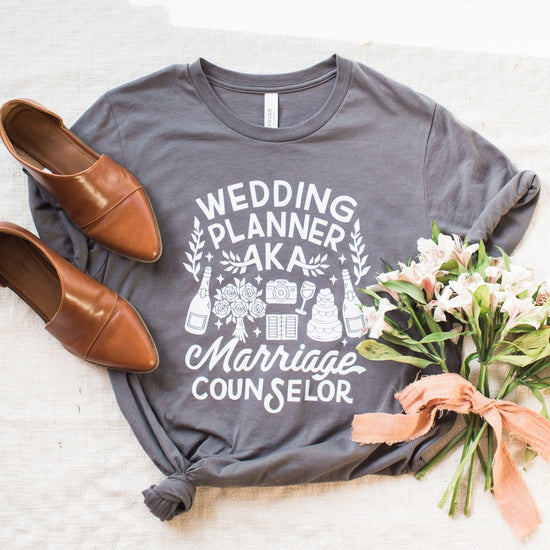 Wedding Planner AKA Marriage Counselor Funny Coordinator Short-sleeve Tshirt by Oaklynn Lane