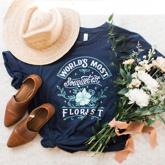 World's Most Bouquet-est Florist - Wedding Florist Short-Sleeve Tee by Oaklynn Lane