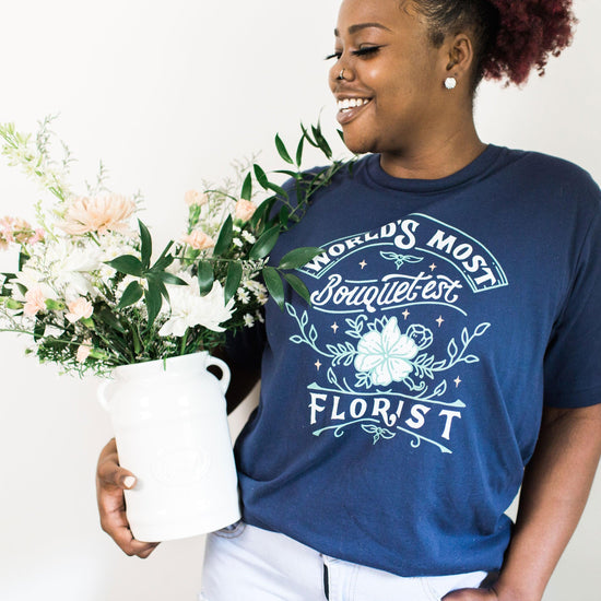 World's Most Bouquet-est Florist - Wedding Florist Short-Sleeve Tee by Oaklynn Lane